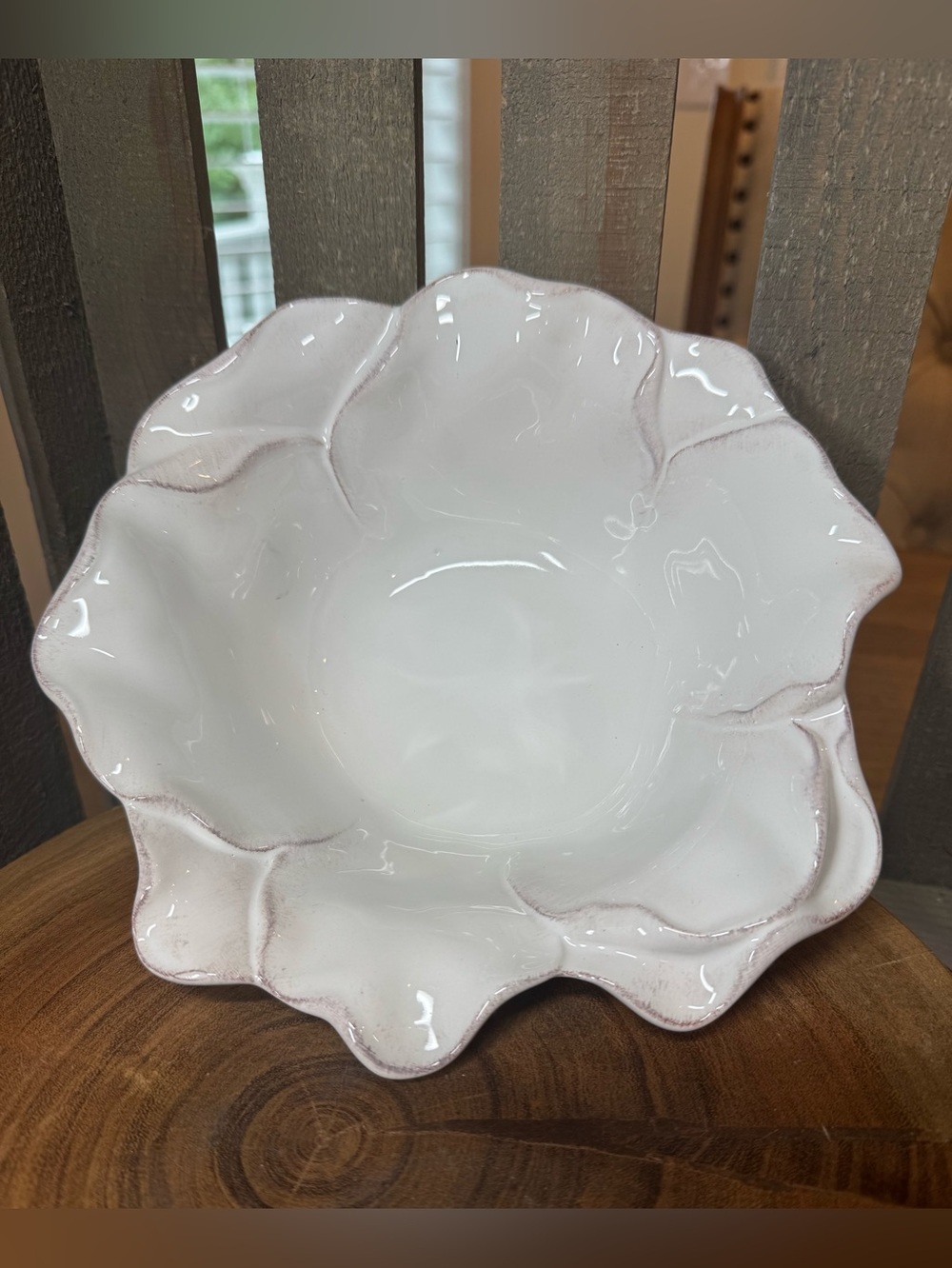 Antique White Leaf Collection Soup/Cereal Bowl by Roscher & Co.